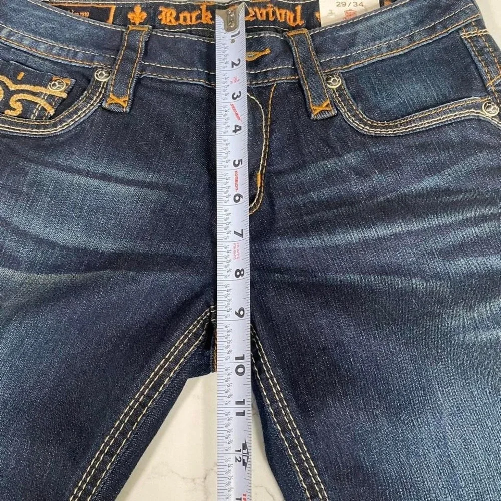 Rock‎ Revival Calli S200 Dark Wash Jeans 29x34 Thick Stitch Pockets NWT